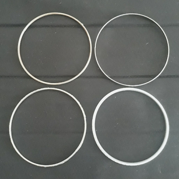 ATC Rhinestone Bike Chain Bracelet 7" + Silver Tone Bangle Bracelets - Picture 12 of 15